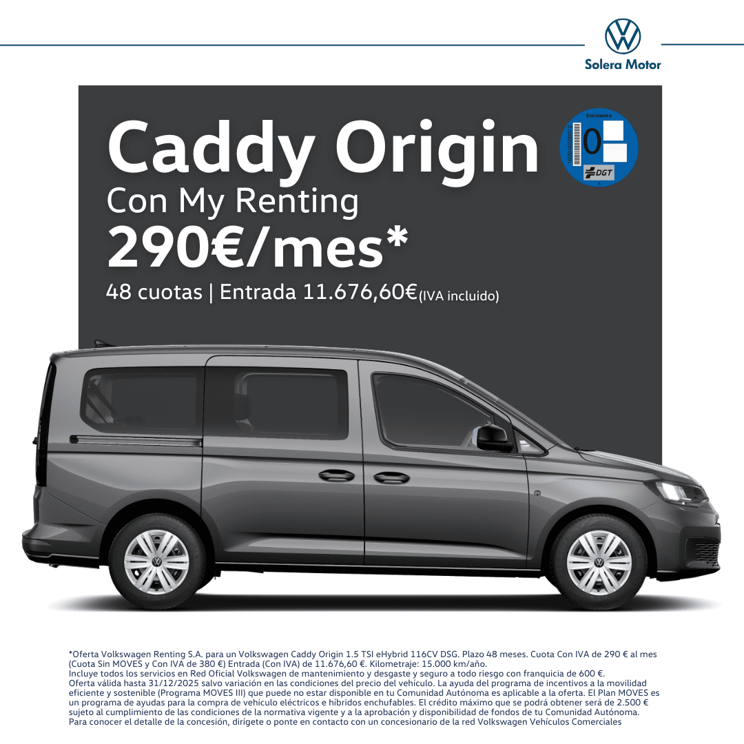 ¡Ahora Volkswagen Caddy por 290€/mes con My Renting!